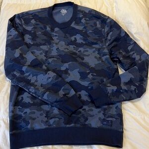Izod Saltwater Long Sleeved Blue Camo Tee